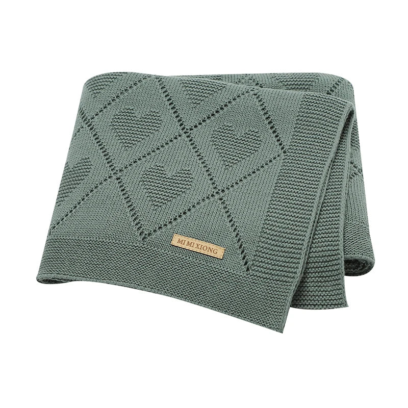 Super Soft Cotton Knit Baby Blanket - Newborn Swaddle Wrap 90x70cm 7