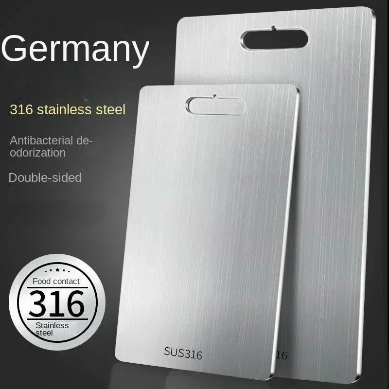 Thickened Double-Sided Stainless Steel Cutting Board - Antibacterial Kitchen Essential 0