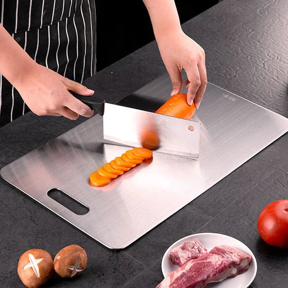 Thickened Double-Sided Stainless Steel Cutting Board - Antibacterial Kitchen Essential 1