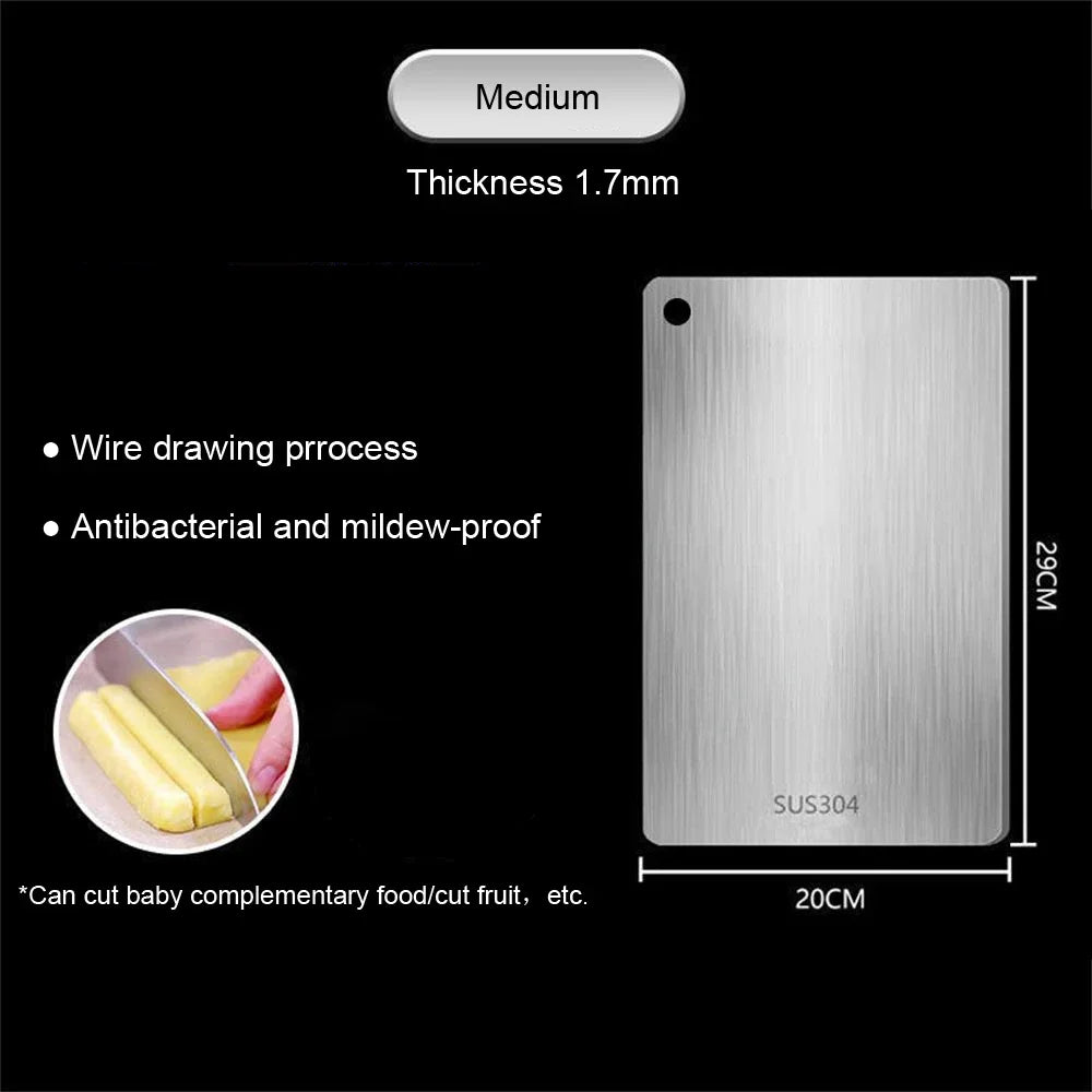 Thickened Double-Sided Stainless Steel Cutting Board - Antibacterial Kitchen Essential 7