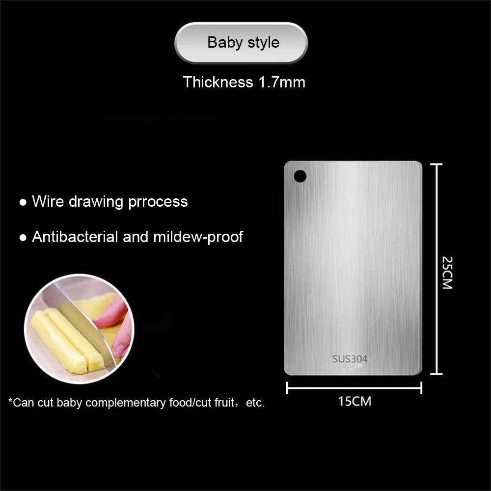 Thickened Double-Sided Stainless Steel Cutting Board - Antibacterial Kitchen Essential 8