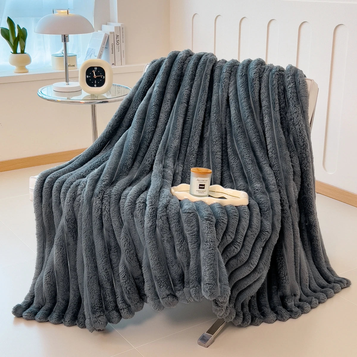 Thickened Multifunctional Striped Blanket - Cozy Bed Cover & Nap Blanket 1