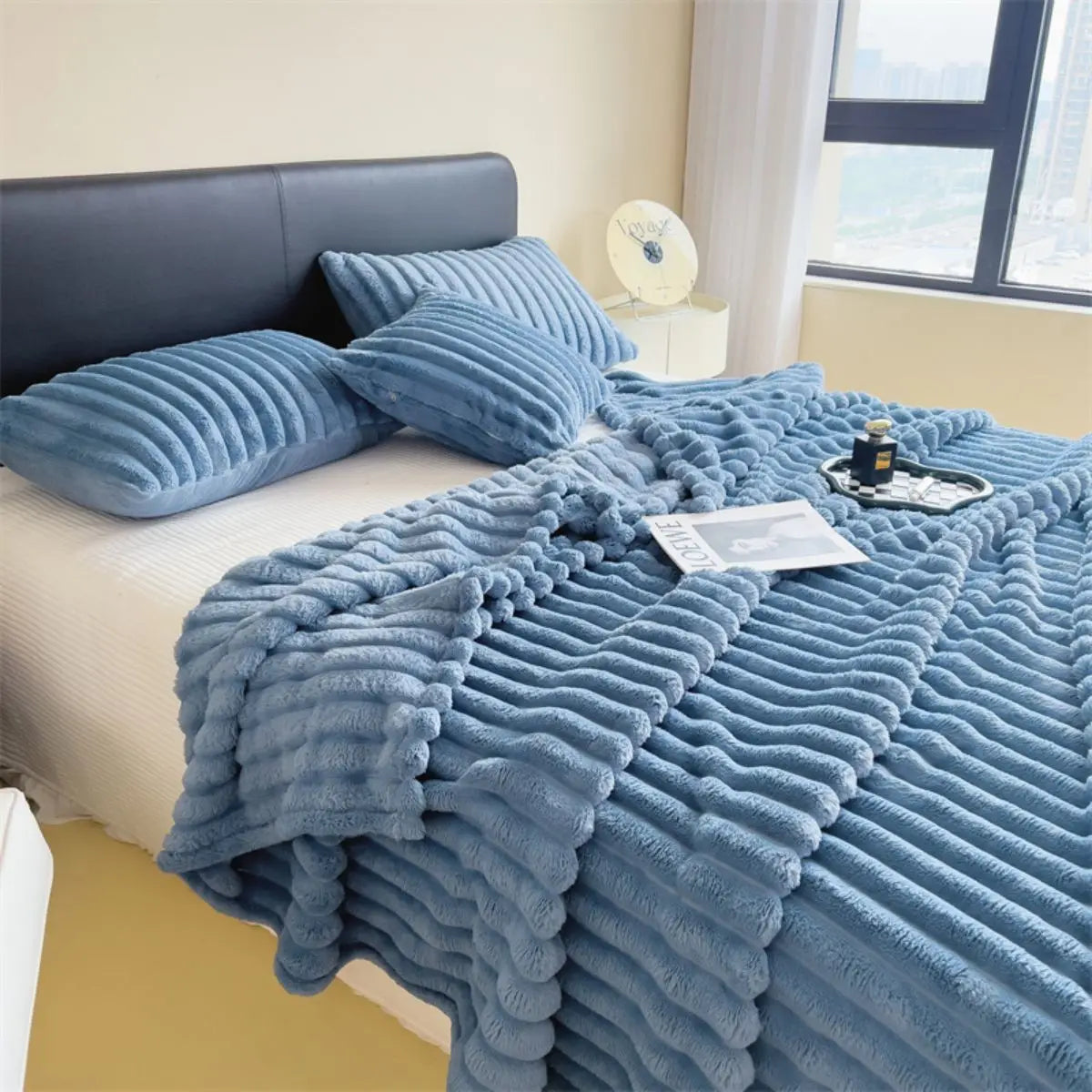 Thickened Multifunctional Striped Blanket - Cozy Bed Cover & Nap Blanket 13