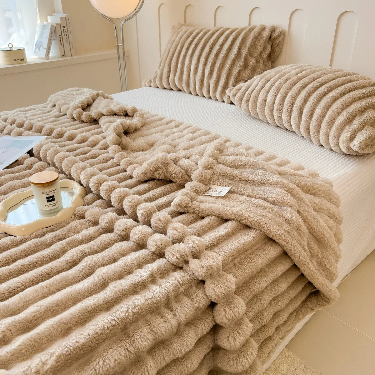 Thickened Multifunctional Striped Blanket - Cozy Bed Cover & Nap Blanket 7