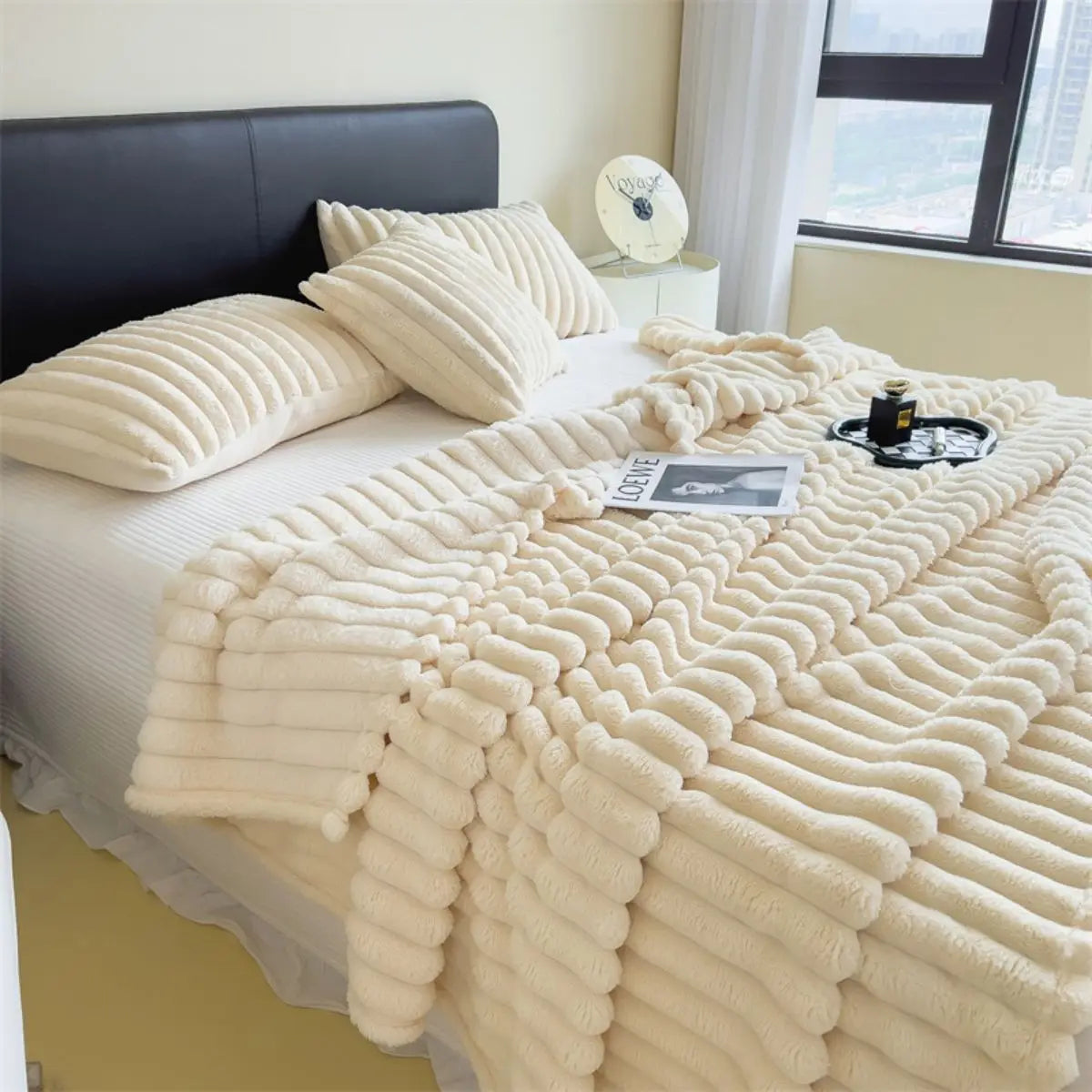 Thickened Multifunctional Striped Blanket - Cozy Bed Cover & Nap Blanket 9