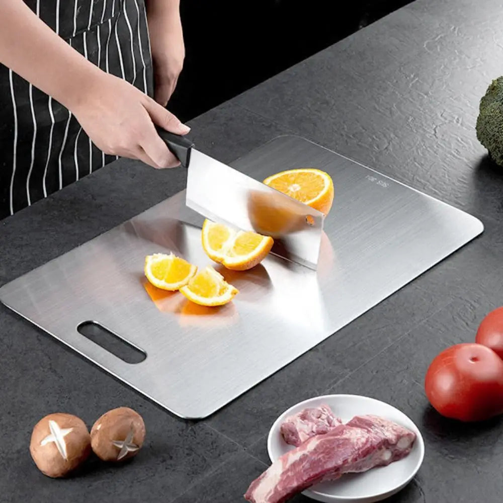 Thickened Stainless Steel Antibacterial Cutting Board - Double-Sided Use for Safety 3