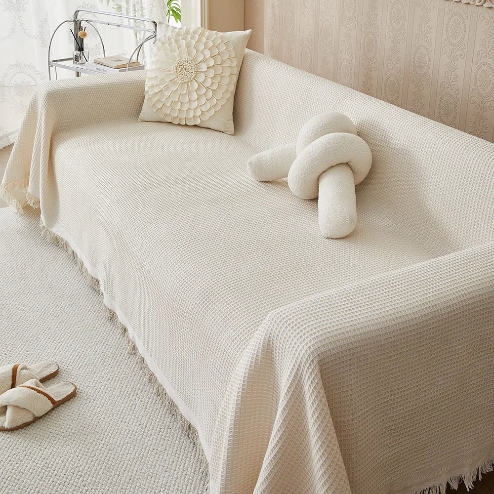 Washable Cotton Blend Sofa Covers - Thick, Breathable Slipcovers for Loveseat & Recliner 0