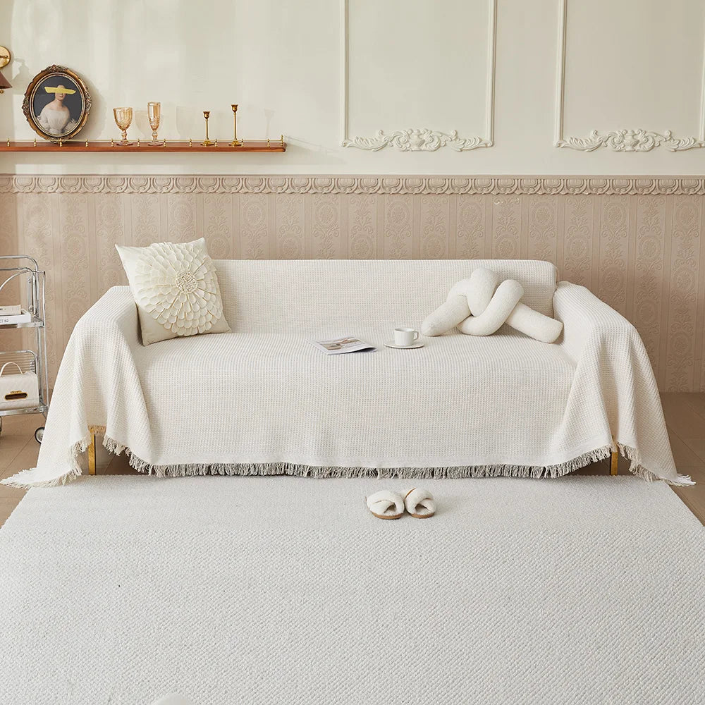 Washable Cotton Blend Sofa Covers - Thick, Breathable Slipcovers for Loveseat & Recliner 1