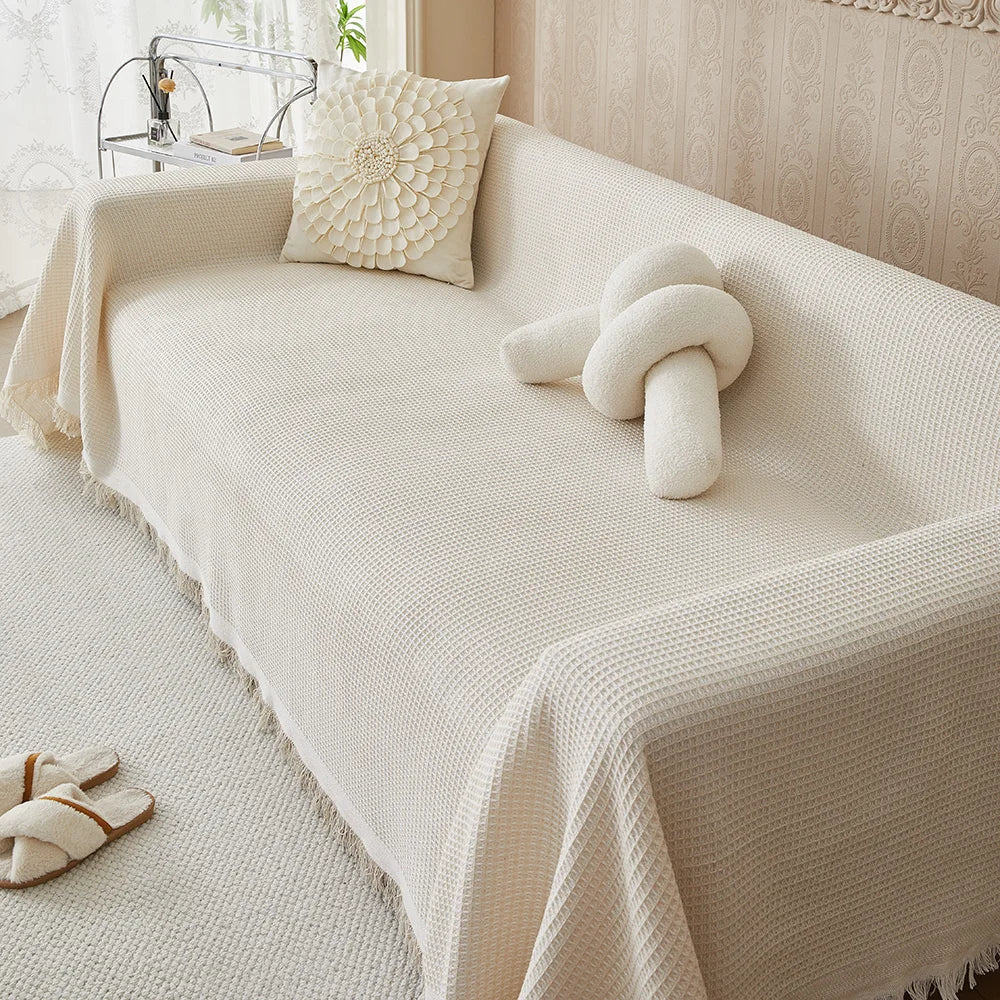 Washable Cotton Blend Sofa Covers - Thick, Breathable Slipcovers for Loveseat & Recliner 6