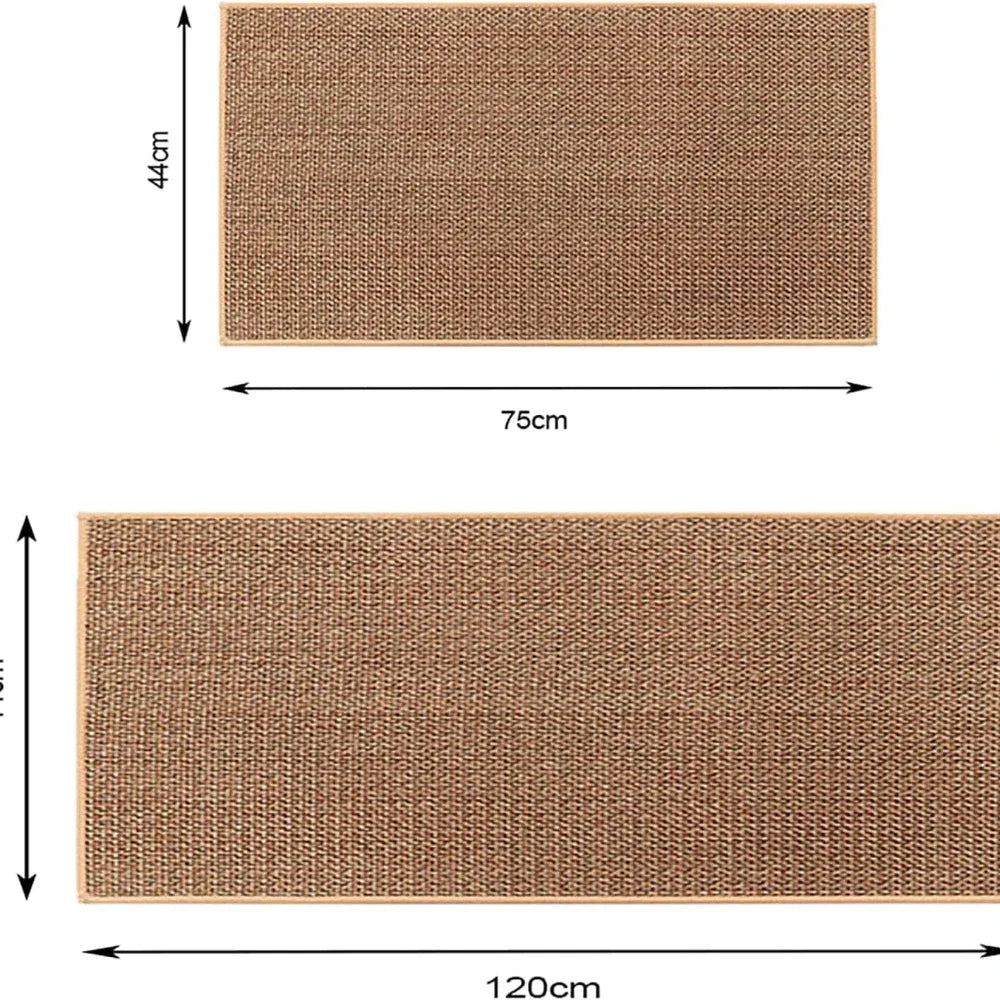 Washable Non-Slip Faux Sisal Kitchen Runner Rug - Durable Kitchen Mat 1