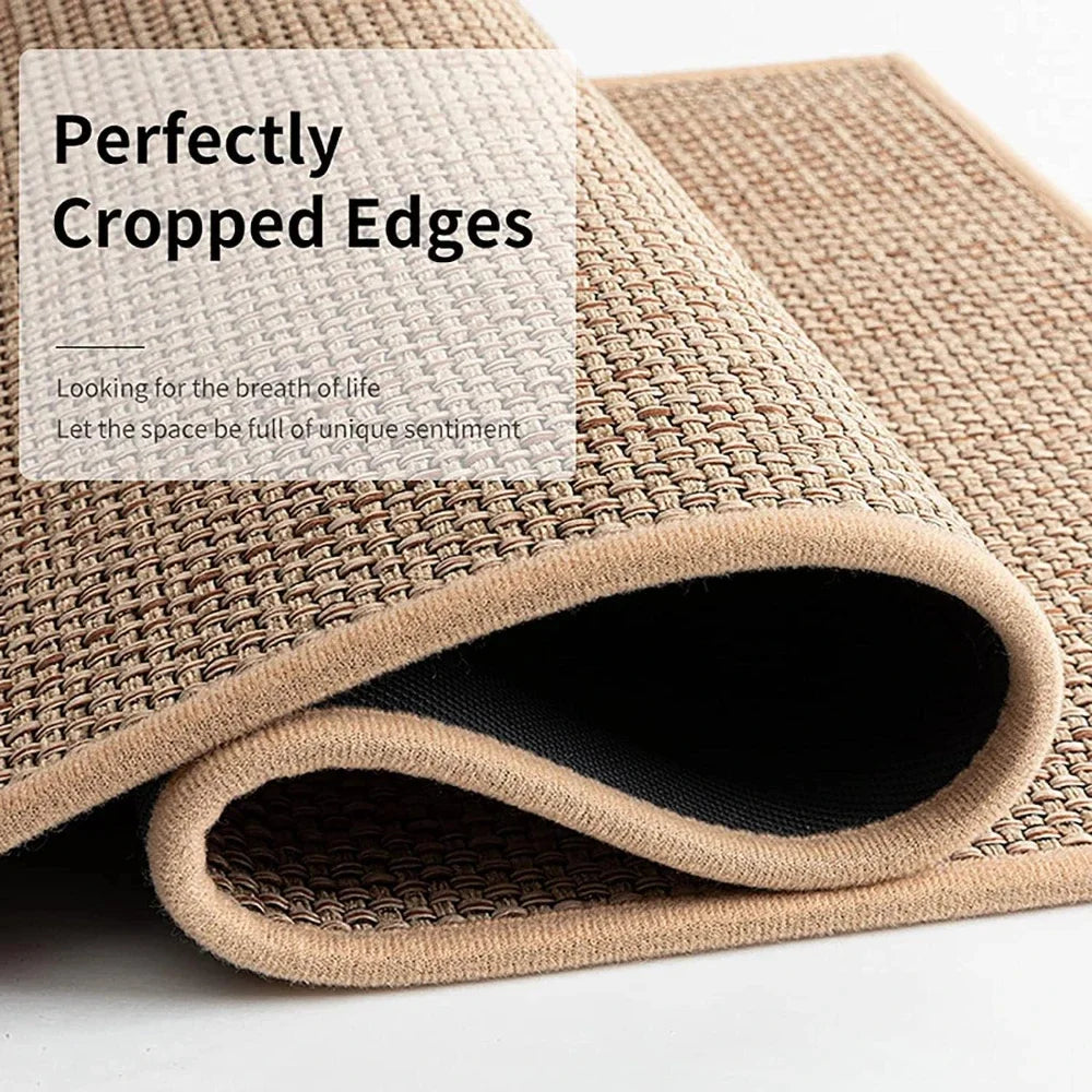 Washable Non-Slip Faux Sisal Kitchen Runner Rug - Durable Kitchen Mat 2