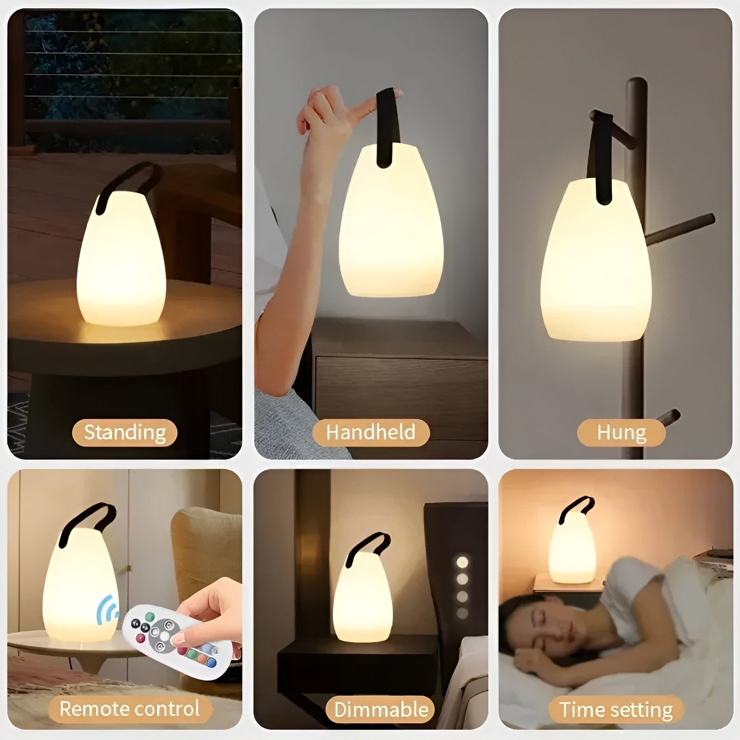 Waterproof Cordless LED Table Lamp - 16 Color Options for Indoor & Outdoor Use 3